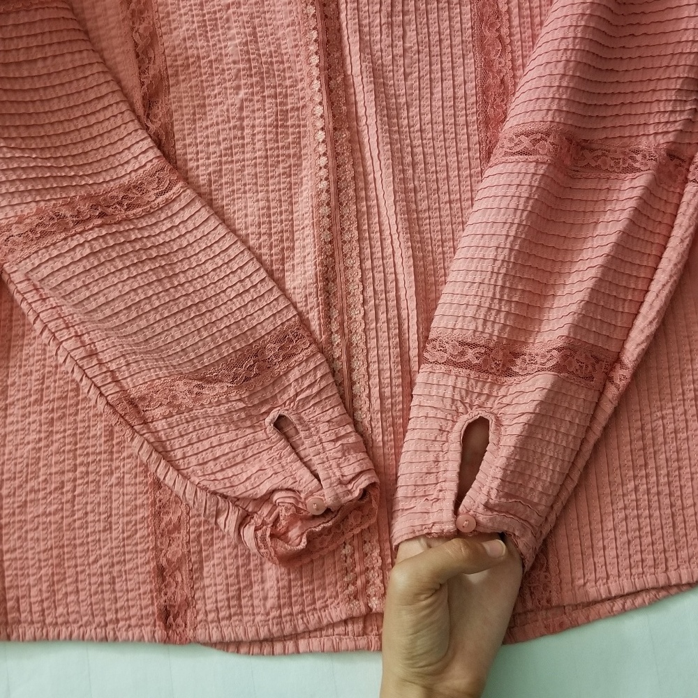 Topshop Long Sleeve Tie-Back Blouse - Picture 6 of 8